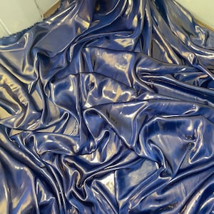Tessuto satinato morbido e brillante blu royal/oro da 1 metro, larghezza 58&quot;