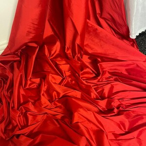 1 meter red taffeta bridal fabric 58” wide