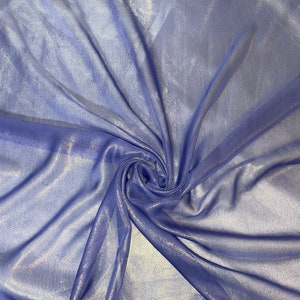 1 meter elegant purple/gold soft shimmer sheer chiffon fabric 58” wide
