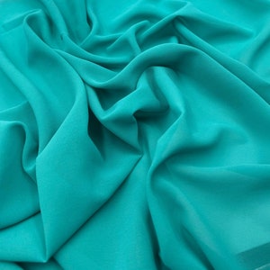1 Meter meergrüner weicher Georgette Chiffon Kleiderstoff 158 cm breit