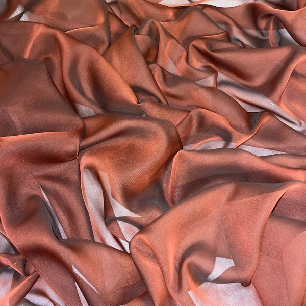 1 meter two tone copper soft cationic chiffon 100% polyester fabric 58” wide