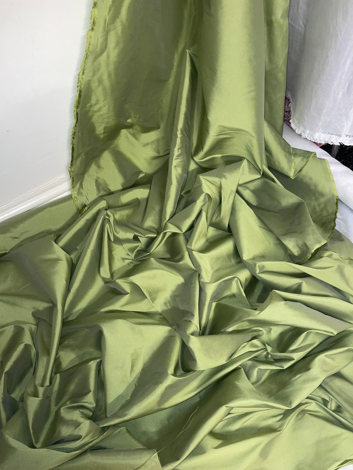 1 meter forest green taffeta bridal fabric 58” wide