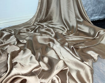 1 meter champagne silky soft charmeuse satin fabric 58” wide