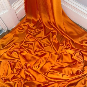 1 meter oranje zijdezachte charmeuse satijnen stof 58&quot; breed