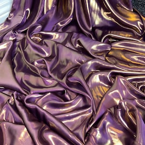 1 meter purple/gold soft shimmer on satin fabric 58” wide