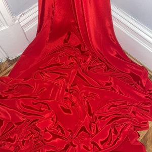 1 meter red luxury silky soft crepe de chine lining fabric 45” wide