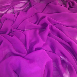 1 meter elegant fuchsia pink chiffon soft dress fabric floaty light weight 45” wide