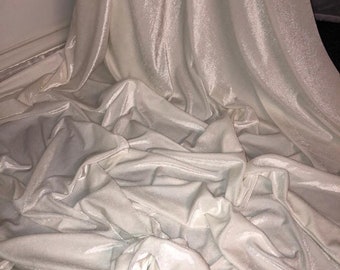 1 meter cream soft luxury velvet/velour fabric 58” wide