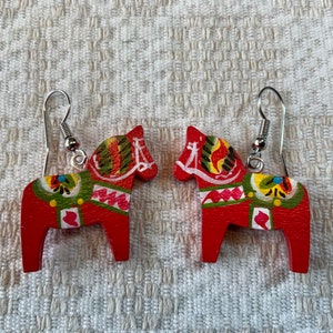 Red Dala horse Earrings