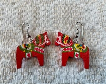 Dala-horse Earrings - Red