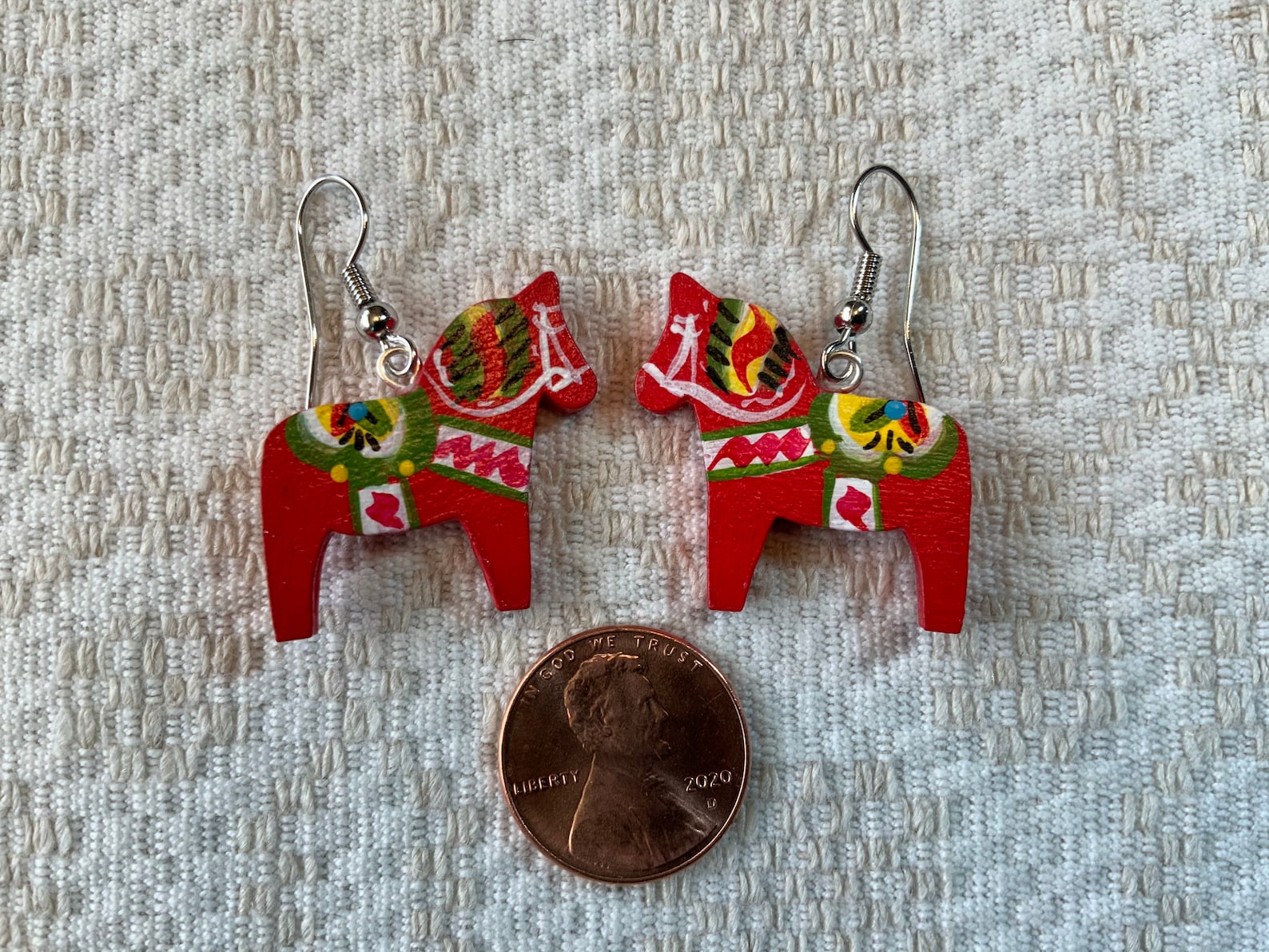 Red Dala Horse Earrings Etsy