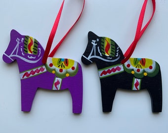 Dala-horse Ornament - Purple Or Black