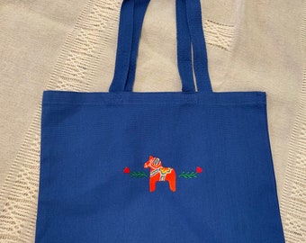 Blue Bag With Dala-horse Decoration