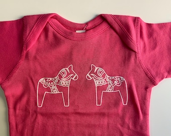 Swedish Dalahorse Baby Onesie