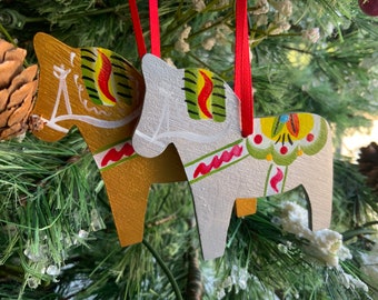 Dala-horse Ornament - Gold Or Silver Color