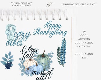 Journaling / Cool Autumn / 36 ~ DJco (digital stickers, sticker kit, set, journaling stickers, planner stickers, stickers, goodnotes)