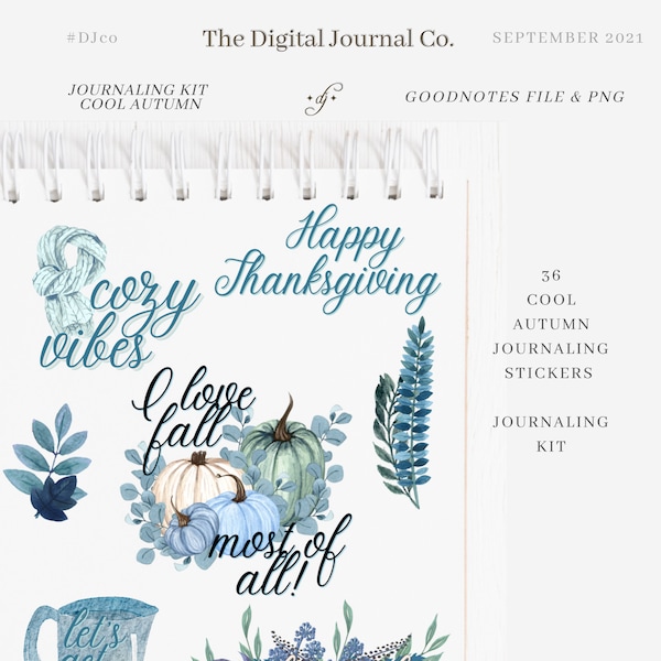 Journaling / Cool Autumn / 36 ~ DJco (digital stickers, sticker kit, set, journaling stickers, planner stickers, stickers, goodnotes)