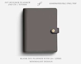 DIY Builder 2nd Ed - Storm ~ DJco (digital planner, notebook, stickers, goodnotes, ipad, bullet journal, linked tabs)