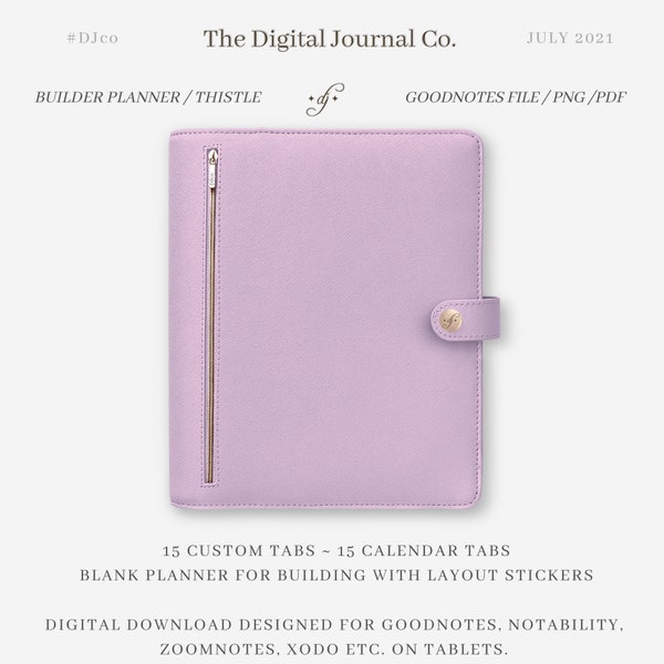 Builder Planner / Thistle ~ DJco (digital planner, notebook, stickers, goodnotes, ipad, bullet journal, linked tabs)