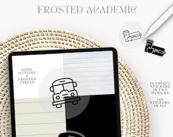 Icon Stickers - ACADEMIC Collection - Frosted - DJco (digital stickers simple icons minimal functional calendar planner ipad stickers)