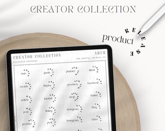 Creator Collection - Arch ~ DJco (digital, minimal, simple, calendar stickers, goodnotes, create, write, new products, edit video blog post)
