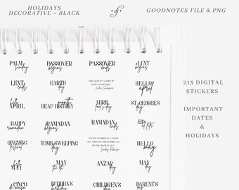 Holidays - Decorative - Black - 213 ~ DJco (digital stickers, planner stickers, icon stickers, holiday, religion, goodnotes, ipad)