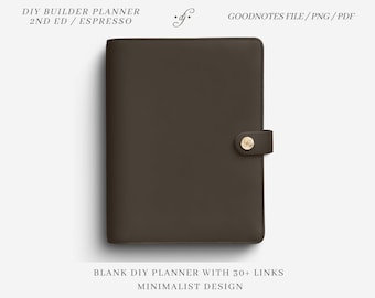 DIY Builder 2nd Ed - Espresso ~ DJco (digital planner, notebook, stickers, goodnotes, ipad, bullet journal, linked tabs)