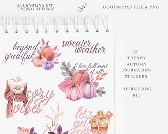 Journaling / Trendy Autumn / 35 ~ DJco (digital stickers, sticker kit, set, journaling stickers, planner stickers, stickers, goodnotes)