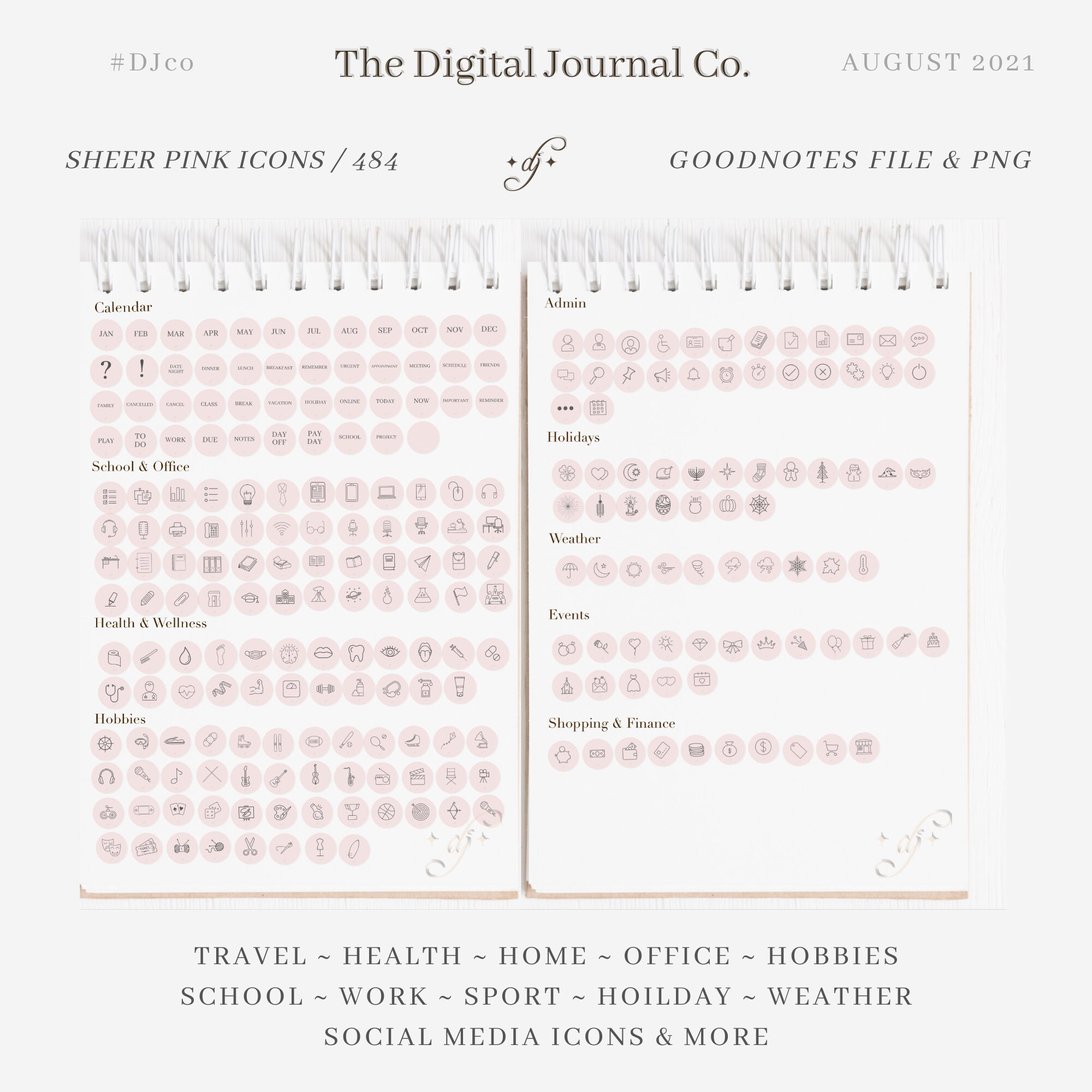 Simple Icon Stickers / Sheer Pink (clear) / 484 ~ Djco (digital ...