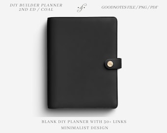 DIY Builder 2nd Ed - Coal ~ DJco (digital planner, notebook, stickers, goodnotes, ipad, bullet journal, linked tabs)