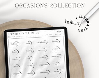Occasions Collection - Arch ~ DJco (digital, minimal, simple, calendar stickers, goodnotes, birthdays, holiday, travel, party, celebration)