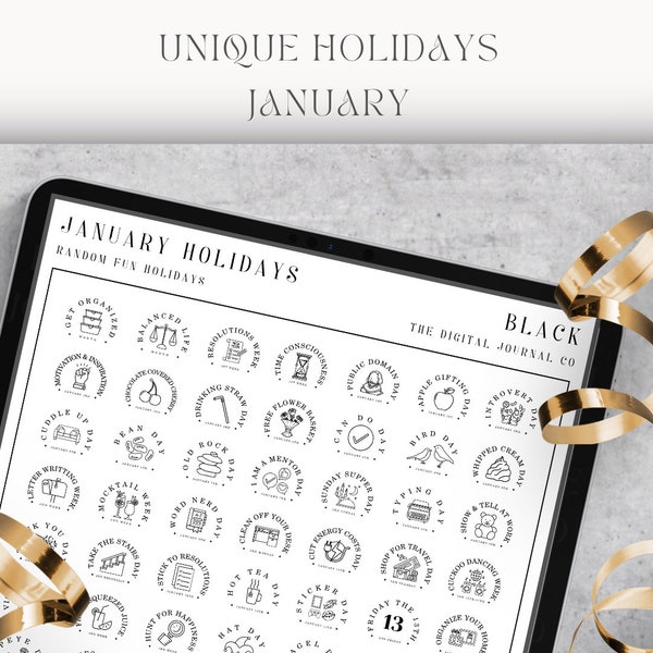 Unique January Holidays ~ DJco (digital stickers monthly sets monthly stickers calendar stickers silly holidays unique holidays funny)