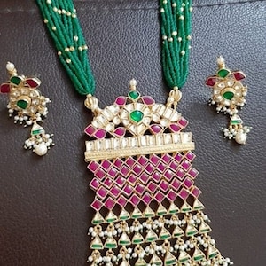 Kundan Jewelry, Ethnic Indian Wedding Necklace, South Indian Bridal Set, Sabyasachi Inspired Jewellery for Indian Brides, Fashion Earrings