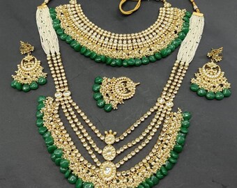 Kundan Jewelry,Kundan Choker Necklace,Sabyasachi inspired Bridal Jewelry,South Indian Jewelry,Statement Bridal Necklace with Earrings