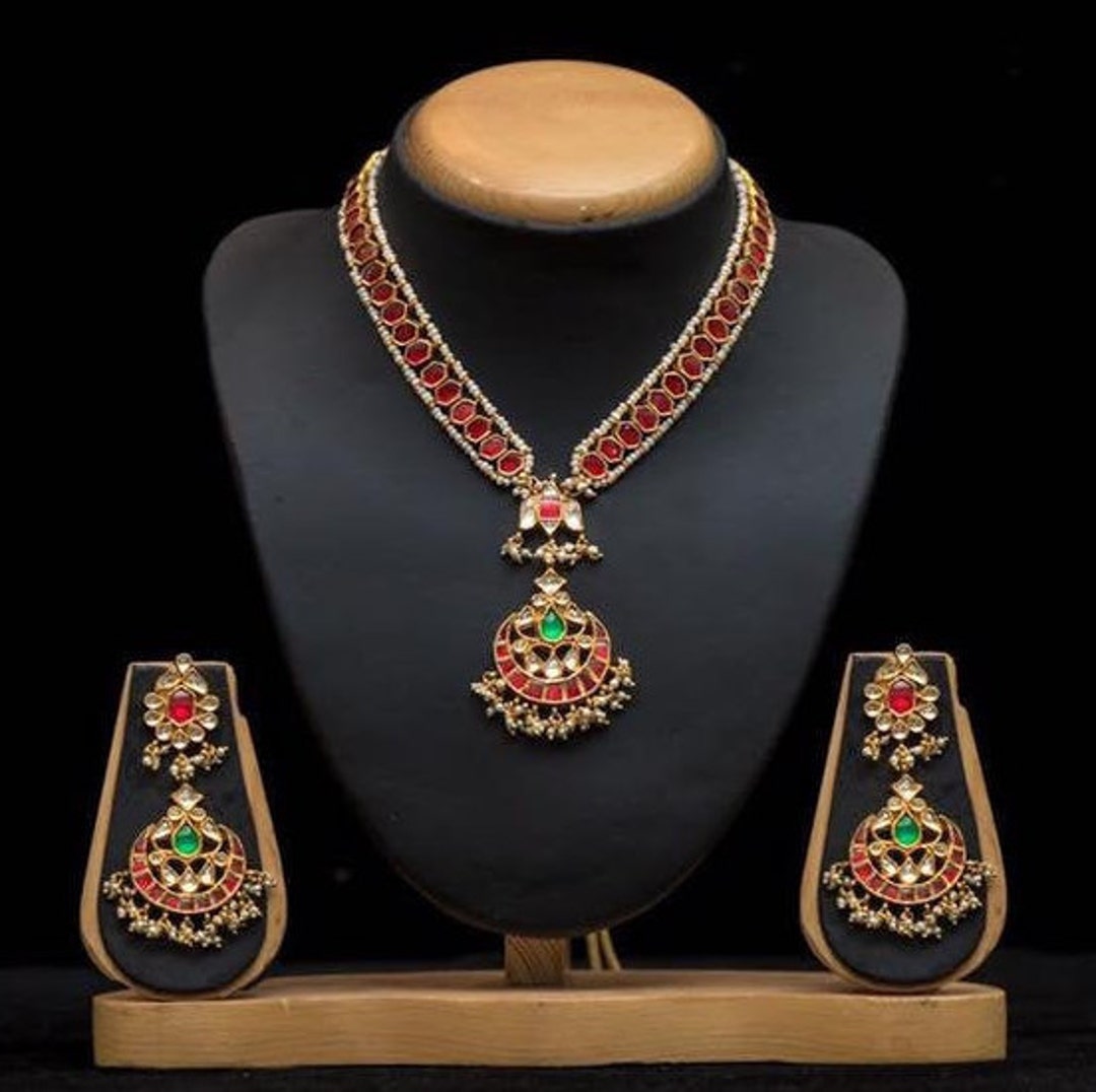 Kundan Bridal Necklace,kundan Jewelry Set,indian Wedding Jewelry,south