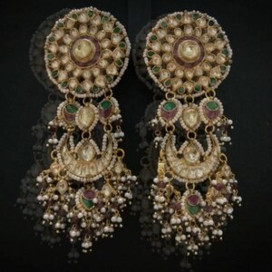 Kundan Earrings, Chandbali Earrings, Kundan Jewelry, Heritage Earrings, Indian Wedding Jewelry, Indian Ethnic Jewelry , Diwali Gift for Her