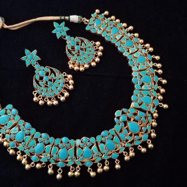 Statement Jewelry, Designer Necklace, Indian Silver Jewelry, Turquoise Kundan Necklace, Hollywood Fashion, Antique Silver Jewelry