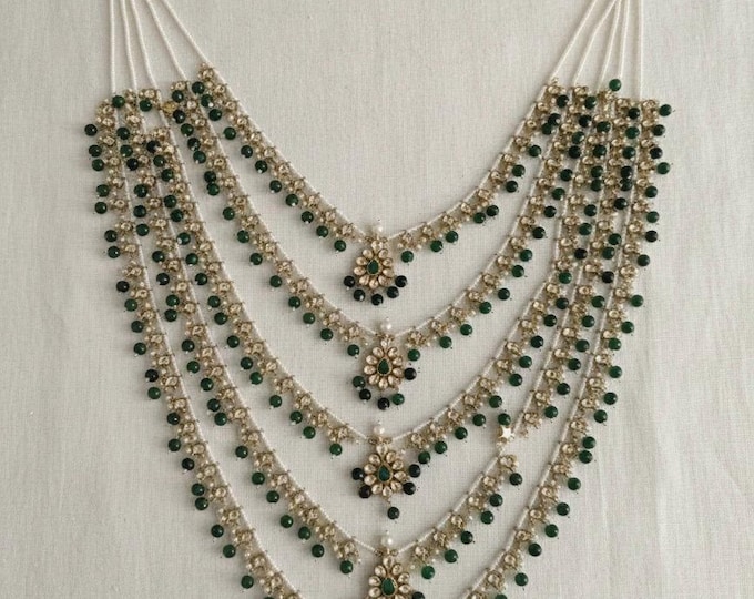 Multi-Layered Kundan Necklace | 22k Gold Plated Indian Wedding Jewelry
