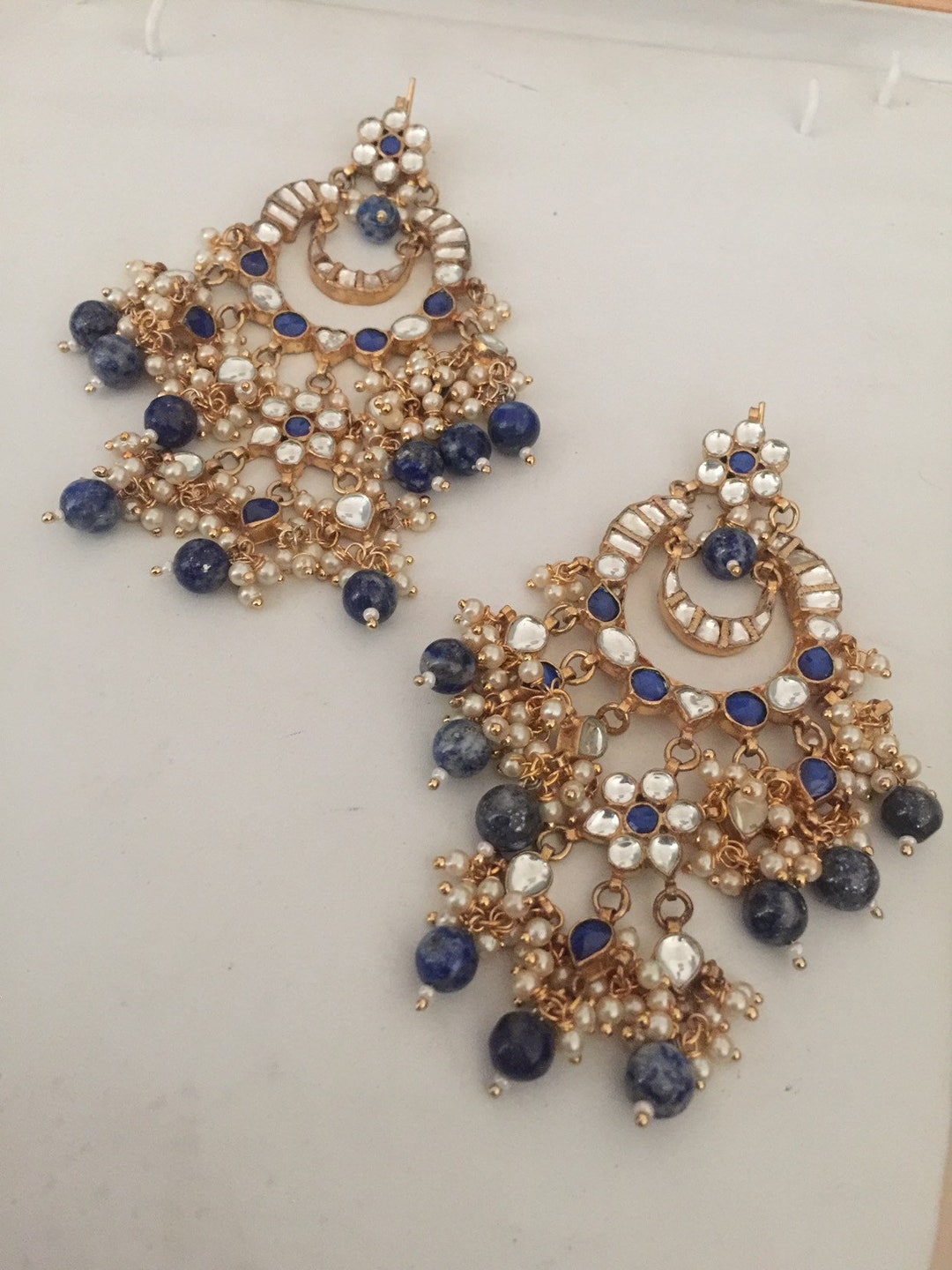 Kundan Earringschand Balibridal Jewelrywedding Earrings - Etsy
