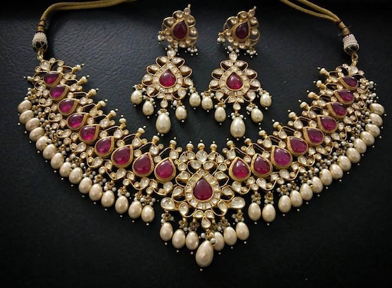 Buy Kundan Jewelry Choker Necklace,indian Ethnic Maharani Choker