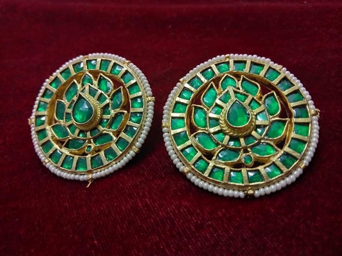 Kundan Earrings Stud Gold Fashion Earrings South Indian Etsy