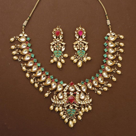 Indian Kundan JewelryChoker Necklace with Statement | Etsy