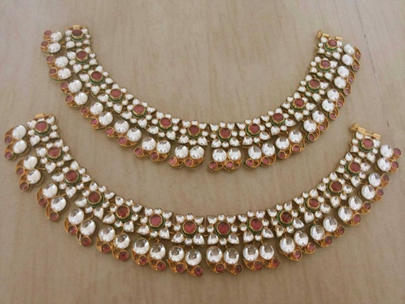 Buy Kundan Anklets bridal Anklet wedding Anklets kundan Bridal