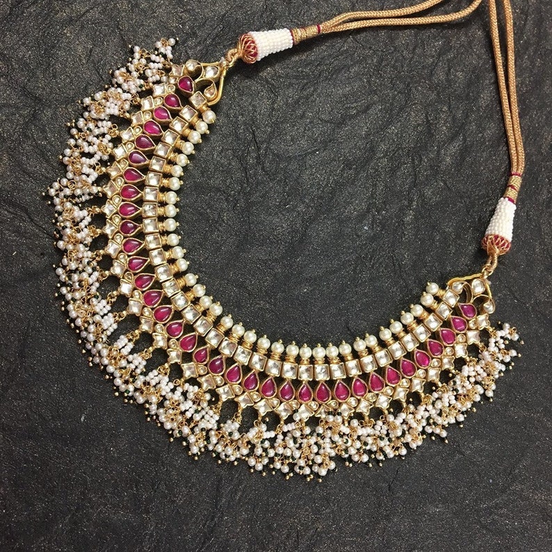 Kundan Bridal Jewelry Kundan Choker Necklace South Indian | Etsy
