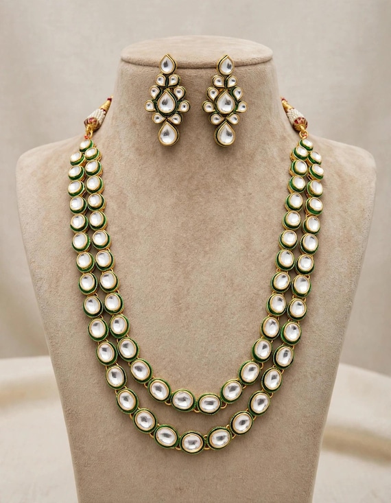 Kundan Jewelry Mala Set, Indian Groom Necklace , Gold Plated Jadau Set