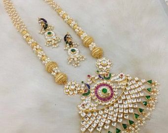 Indische Hochzeit Halskette Sabyasachi inspiriert handgemacht Kundan BrautSchmuck Bollywood Braut High End Mode Statement Schmuck für Frauen