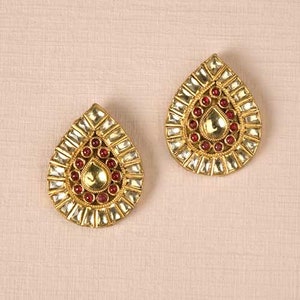 Boucles d&#39;oreilles Kundan | Bijoux Kundan en argent 925 | Bijoux pendjabi | Boucle d&#39;oreille tendance | Cadeau Saint-Valentin | Bijoux de mariée | Accessoires de mariage