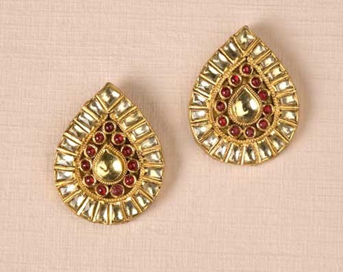 Handmade Kundan Earrings | 925 Silver, Gold Plated Indian Jewelry