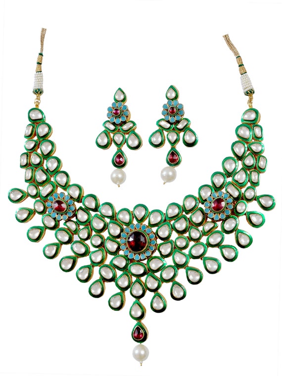 Kundan Wedding Jewelry,Choker Necklace,Indian Bridal Jewelry,Pakistani Jewelry,South Indian Bridal Necklace,Indian Traditional Jewelry Sets