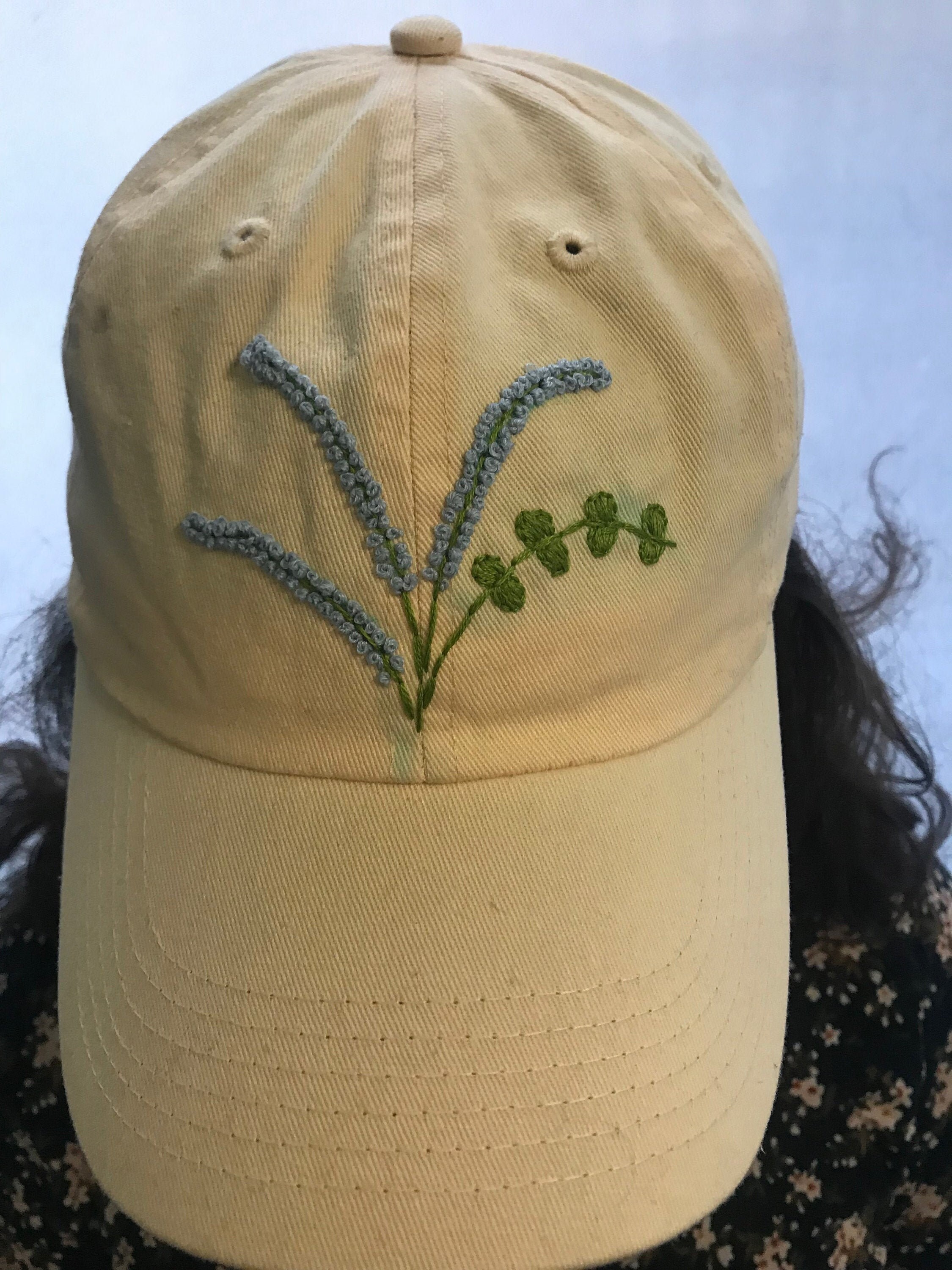 Yellow Baseball Cap With Embroidered 